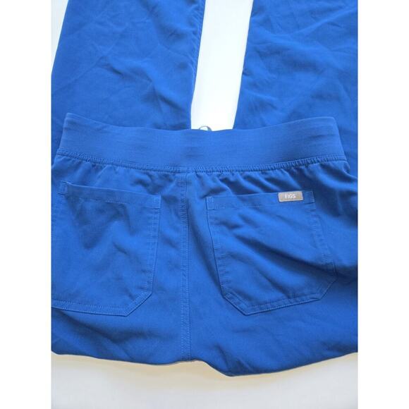 Figs Pants Womens XS Blue Stretch Mid Rise Drawstring Scrub Pockets EUC - Picture 5 of 12